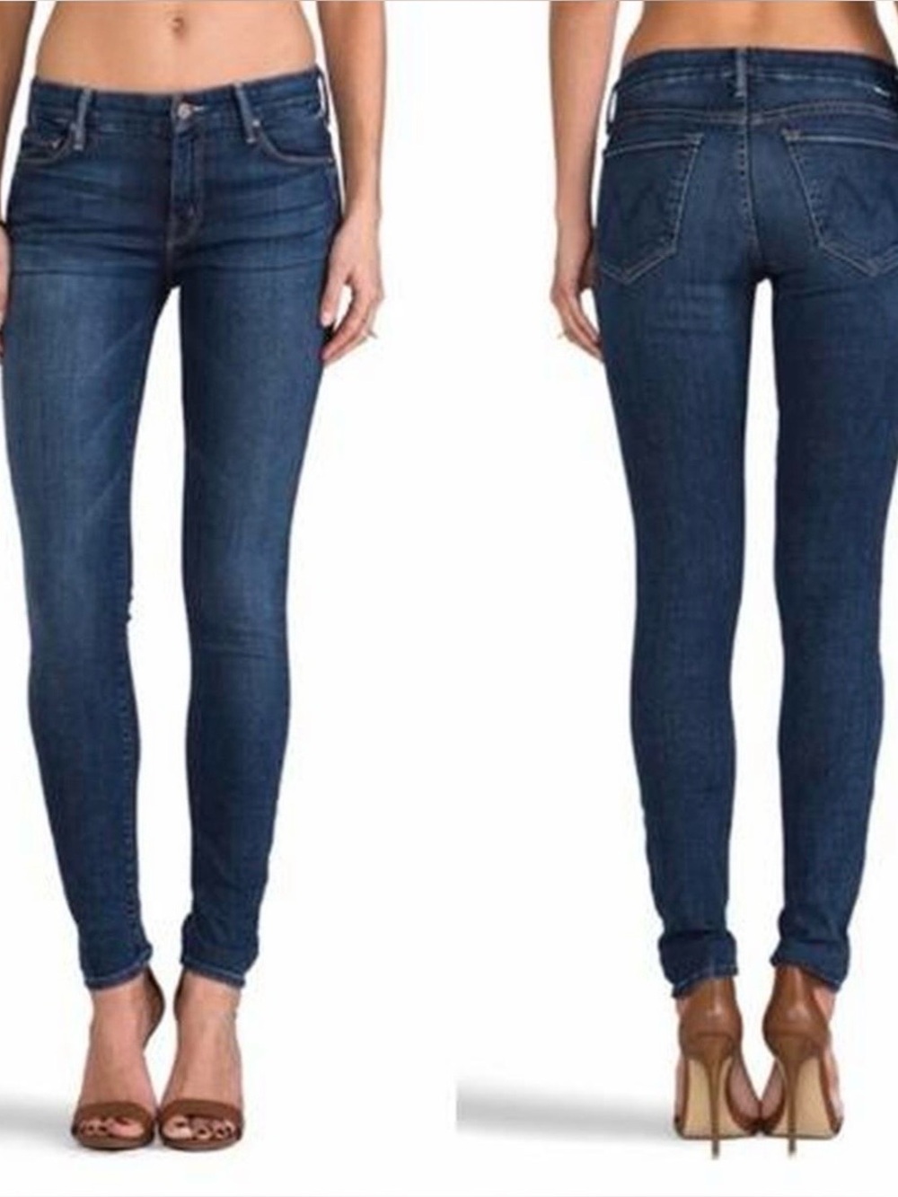 MOTHER “The Looker” Mid Waist Skinny “No Play” Dk Blue 27 Premium Like New Slim